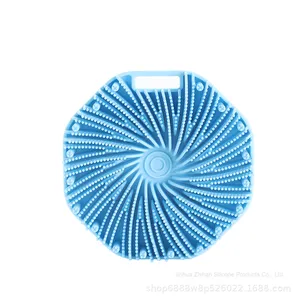 Cepillo de Baño de Silicona Multifacético Portátil y Montable en Pared Zhihan MKS1222, Cinturón Corporal Octogonal para Adultos - Product Image 4