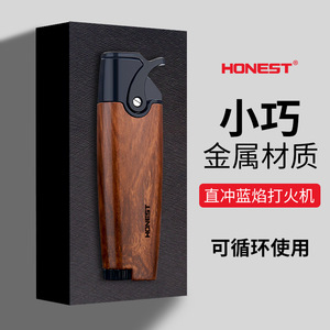 Encendedor de bolsillo JOFI mini, a prueba de viento, recargable con butano, para cigarros y cigarrillos, cuerpo de madera, ideal para regalo. - Product Image 5