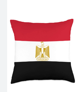 Housse de coussin carrée moderne en lin, motif drapeau national, taie d'oreiller drapeau égyptien, housse de coussin de canapé, personnalisable pour différents pays - Vente chaude - Product Image 1