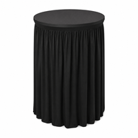 Housse de table basse noire personnalisée avec jupe froncée pour projets hôteliers, salons, banquets et services d'accueil (vente en gros)