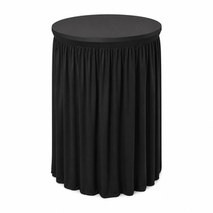 Custom Black Cocktail <b>Table</b> Cover with Gathered Skirt <b>for</b> Hotel Lounge Banquet and Hospitality Wholesale Projects - Product Image 1