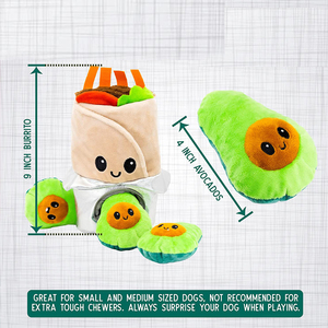 Jouets pour animaux de compagnie personnalisés et durables en gros, ensemble de jeu couineur pour chiens, petits cadeaux, jouets à mâcher en peluche Burrito pour jeu de cache-cache, directement de l'usine - Product Image 6