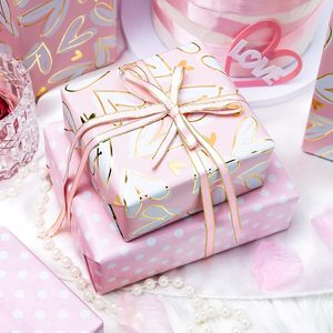 Wedding Wrapping Paper Roll 17in x 33ft Gold Foil Heart Design For <b>Bridal</b> Shower Engagement Valentine's Day Gift <b>Wrap</b> - Product Image 6