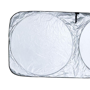 Front Windshield Shades UV Protection Silver Polyester Double Circle Custom Design 150x100cm Foldable Lower <b>Car</b> <b>Interior</b> - Product Image 4