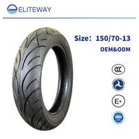 Pneu de scooter 150/70-13, pneu tubeless haute performance pour ville, résistant à l'usure toutes saisons pour roue arrière de maxi-scooter