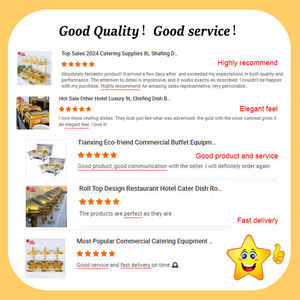 سخان طعام هيدروليكي لحفلات الزفاف، طبق شافينج لتقديم الطعام في البوفيهات، سعة 6 لتر من الفولاذ المقاوم للصدأ باللون الذهبي، طقم بوفيه - Product Image 5