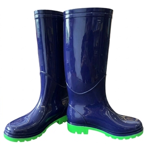 Bottes <span class=keywords><strong>de</strong></span> <span class=keywords><strong>pluie</strong></span> en PVC <span class=keywords><strong>bleu</strong></span> <span class=keywords><strong>marine</strong></span> pour hommes, antidérapantes, imperméables, résistantes à l'huile et aux acides, légères et scintillantes, pour le travail en hiver et en automne - Product Image 5