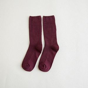 Chaussettes unies K40 pour femmes, tricotées côtelées, 14 couleurs unies, 4 saisons, chaussettes de base quotidiennes pour femmes - Product Image 5