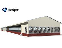 IBeehive - Bâtiment d'élevage avicole en structure acier industrielle, pour 2000 poulets, panneaux sandwich préfabriqués, étanche
