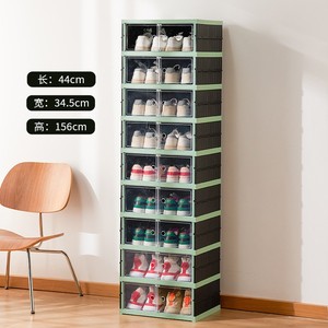 Organizzatore per Scarpe Trasparente a 3 Livelli, Impilabile e Smontabile, in Plastica Chiara per Armadio e Cucina - Product Image 4