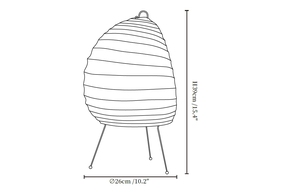 Lámpara de Mesa LED Moderna Japonesa Wabi Sabi con Pantalla de Papel de Arroz, Base de Trípode de Hierro, Luz Blanca Cálida para Sala de Estar - Product Image 4