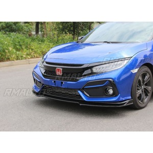 สำหรับ Honda Civic 2016-2021 ชุดแต่งกันชนหน้ารถยนต์ สปลิตเตอร์ดิฟฟิวเซอร์ สีดำเงา ชุดป้องกันกันชน อะไหล่ตกแต่ง - Product Image 3