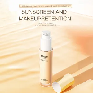 OEM на заказ ваш логотип макияж веганский тональный крем SPF50 +++ солнцезащитный крем жидкий женский тональный крем для макияжа лица