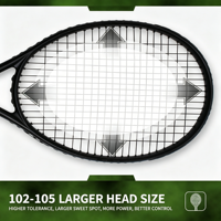 Raqueta de Tenis GQK GC4172 de Fibra de Carbono, Ligera, de Alto Brillo, con Potencia, Precisión y Rendimiento, Tamaño de Cabeza Medio-Plus, Diseño Resistente a Impactos