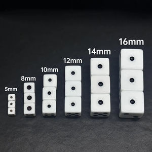 ديي فن الفسيفساء إنشاء نقاط القياسية الاكريليك D6 السائبة مربع صغير أبيض أسود 10 حزب النرد الألعاب - Product Image 4