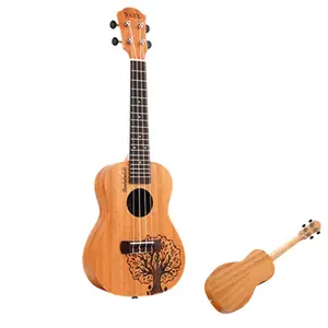 4 מיתרי מיני גיטרה הוואי Sapele דאגה עץ 23 אינץ זול Ukulele