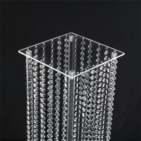 Centres de table de mariage support de fleurs en cristal acrylique transparent carré suspendu supports à gâteaux pour la décoration de gâteaux de mariage