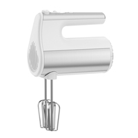 Batteur Électrique Portable 300W, 5 Vitesses, Léger, Design Ergonomique, Support de Table en Plastique, Idéal pour la Pâtisserie et la Cuisine, avec Crochet Pétrisseur