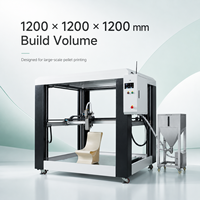 Imprimante 3D industrielle automatique fermée à granulés de grande taille 1200x1200x1200mm avec plateforme de construction chauffée, chaîne d'approvisionnement directe usine