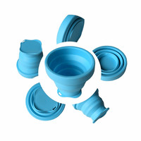 Kit de cuisine pliable en silicone pour le camping, bouilloire et bol, ensemble de cuisine portable pour l'extérieur, ustensiles de cuisine de voyage pour la randonnée