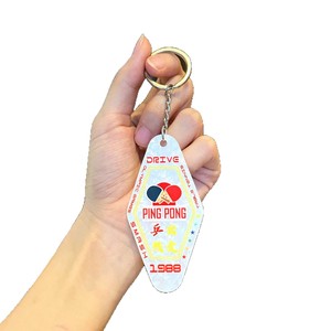 Custom <b>Anime</b> Style Diamond Rhombus Key Chain Premium PVC UV Printing Fashion Pattern Number Plate Bag Pendant Wholesale - Product Image 4