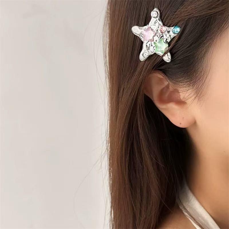 Colorful five-pointed star hairpins