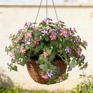 Moriyu - Guirnalda de Flores Artificiales de Gloría de la Mañana, Decoración para Jardín Exterior, Cesta de Plantas, Flor de Trompeta en Maceta, Decoración para Paisajismo - Product Image 3