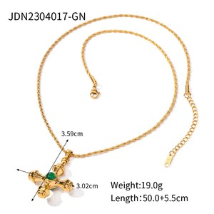 Stainless Steel <b>Cross</b> Necklace Natural Stone Collarbone <b>Chain</b> High-end Neck <b>Chain</b> Factory Direct Sales - Product Image 2