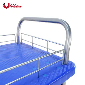 Uholan TL-300 Stille Plastic Utility Cart Vangrail Drievoudige Trolley Platform Gebruik Handkar