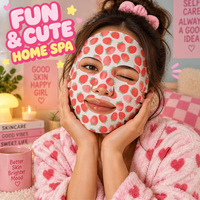 Masque facial imprimé fraise personnalisé sous marque privée, masque en tissu hydratant et éclaircissant à motif de fruits, soins de la peau OEM ODM