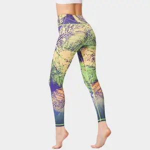 Atacado Esportes Feitos Sob Encomenda Impresso Calças de Yoga Esticadas Mulheres gym yoga leggings de fitness