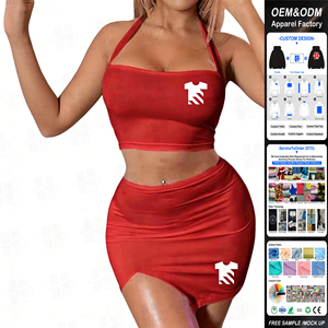OEM Bulk custoze alta qualità Street Clothes Sexy Fit Body senza maniche 100% in poliestere con Top stretto da donna Set in due pezzi - Product Image 1