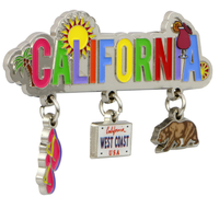 Nouvel autocollant magnétique décoratif pour réfrigérateur en métal, motifs New York, Washington, Los Angeles, Californie