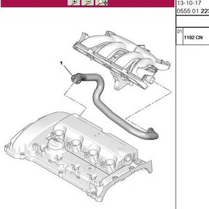 Tubo de Ventilación del Cárter Citroen 1.6T 9806242180 OE 1192CN Para Reemplazo o Reparación - Product Image 2