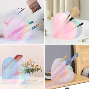 Personnalisé trois couches coeur couleur acrylique maquillage brosse étagère Portable transfrontalier rouge à lèvres <span class=keywords><strong>craie</strong></span> masque lèvre glaçure boîte de rangement - Product Image 5