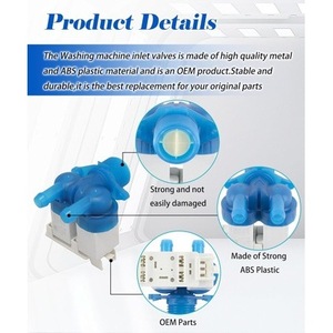 Válvula de entrada para lavadora W11688995, tipo diafragma, 120V, agua fría, para modelos Whirlpool Mattel - Product Image 3