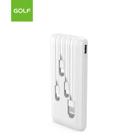 Banque d'alimentation portable numérique LCD 10000mah Micro USB Prix de gros Chargeur de batterie pour smartphone Chargeur d'ordinateur portable Câble intégré