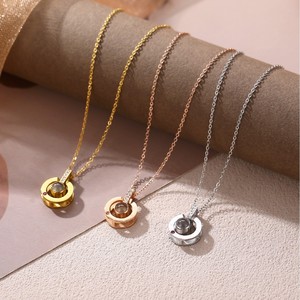 Collier de projection en acier inoxydable avec projection nano couleur de photos et textes, motif 'Je t'aime' en 100 langues, pour le commerce international - Product Image 2