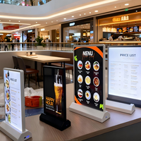 Cadre de caisson lumineux en aluminium, caissons lumineux publicitaires LED, affichage de menu LED, panneaux d'affichage sans fil, présentoir de table sur pied