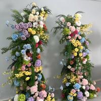 Composition florale personnalisable et colorée pour arche de mariage, fleurs artificielles en soie pour la décoration de lieux extérieurs