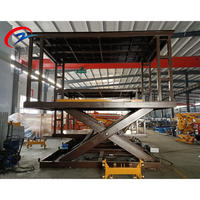 Ascenseurs à voitures à double pont pour garage souterrain, élévateur de stationnement à ciseaux pour voitures, élévateur à ciseaux pour voitures du sous-sol au niveau du sol