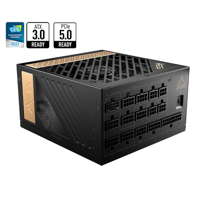 MSI MEG Ai1300P PCIE5 Gaming Power Supply ATX 3.0 Supported with 80 PLUS Platinum Certified and 100% Japanese 105 Capacitor