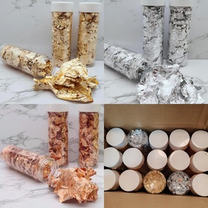 Vente en gros de feuilles d'or <span class=keywords><strong>non</strong></span> comestibles 24 carats, en flocons, conditionnées en bouteille de 2g, feuilles d'or, d'argent et de rose gold pour la décoration artisanale et le papier. - Product Image 1
