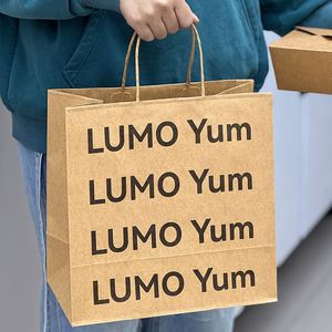 Bolsas de Papel Kraft Biodegradables y Ecológicas para Comida para Llevar, con Impresión Personalizada de su Propio Logotipo, para Restaurantes - Product Image 5