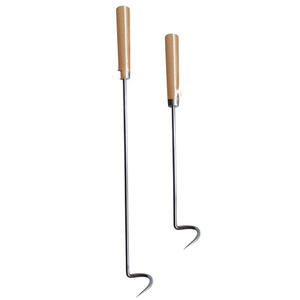 Paslanmaz çelik <span class=keywords><strong>Pigtail</strong></span> gıda Flipper barbekü et Turner kanca barbekü gıdalar Turner ahşap saplı 2 adet - Product Image 1
