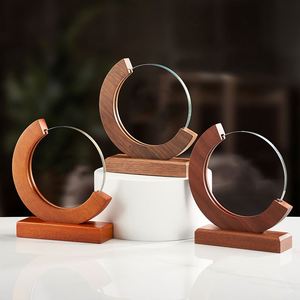 IStapromo Cadeaux Trophée Rond en Bois Personnalisé, Récompense Dorée de Haute Qualité, Coupe en Cristal, Trophée en Bois - Product Image 6