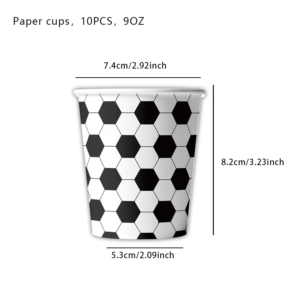 Gobelets en papier noirs-10 pièces