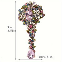 Accessoires de mode pour manteau femme : Broche fleur de prunier colorée en strass