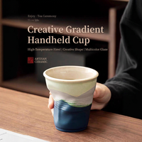 Mug à café en céramique plissé fait main, tasse en porcelaine personnalisable avec logo, vaisselle pour la maison, le bureau et le café