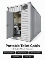 Cabine de toilettes portable 1,8 x 2,0 m en acier ondulé pour projets de camping en extérieur